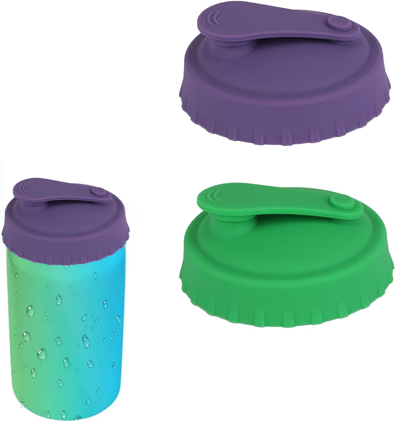 2pcs Can Covers for Drinks Cans,Silicone Soda Can Cover Lids,Soda Can Cover Lids,Silicone Can Lid Can Protector,Reusable Anti-dust Can Cover for Standard Size Cans Soda Beer Energy Drink Juice Coke