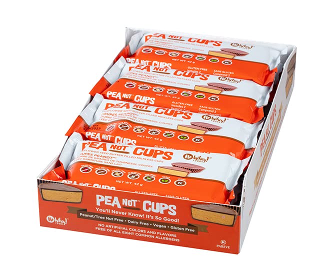 No Whey! Foods Vegan, Gluten Free, Nut Free Large Chocolate PeaNot Butter Cups 12 Pack Dairy Free, Soy Free, Sesame Free Allergy Friendly Snacks No Whey Foods