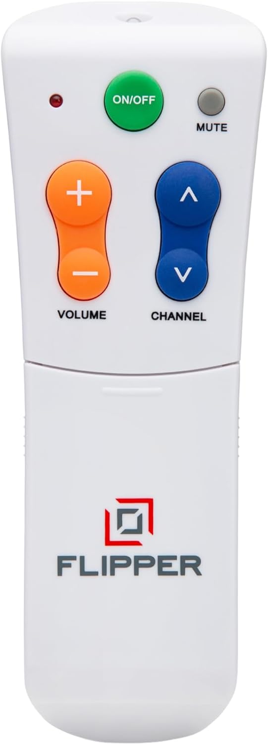 Flipper Big Button Universal TV Remote for Seniors, Dementia - Works Both a TV Only or TV & Cable (STB) Set Up - Favorites, IR Devices Spectrum, Xfinity, Samsung, LG, Vizio, [Does not Work Streaming]