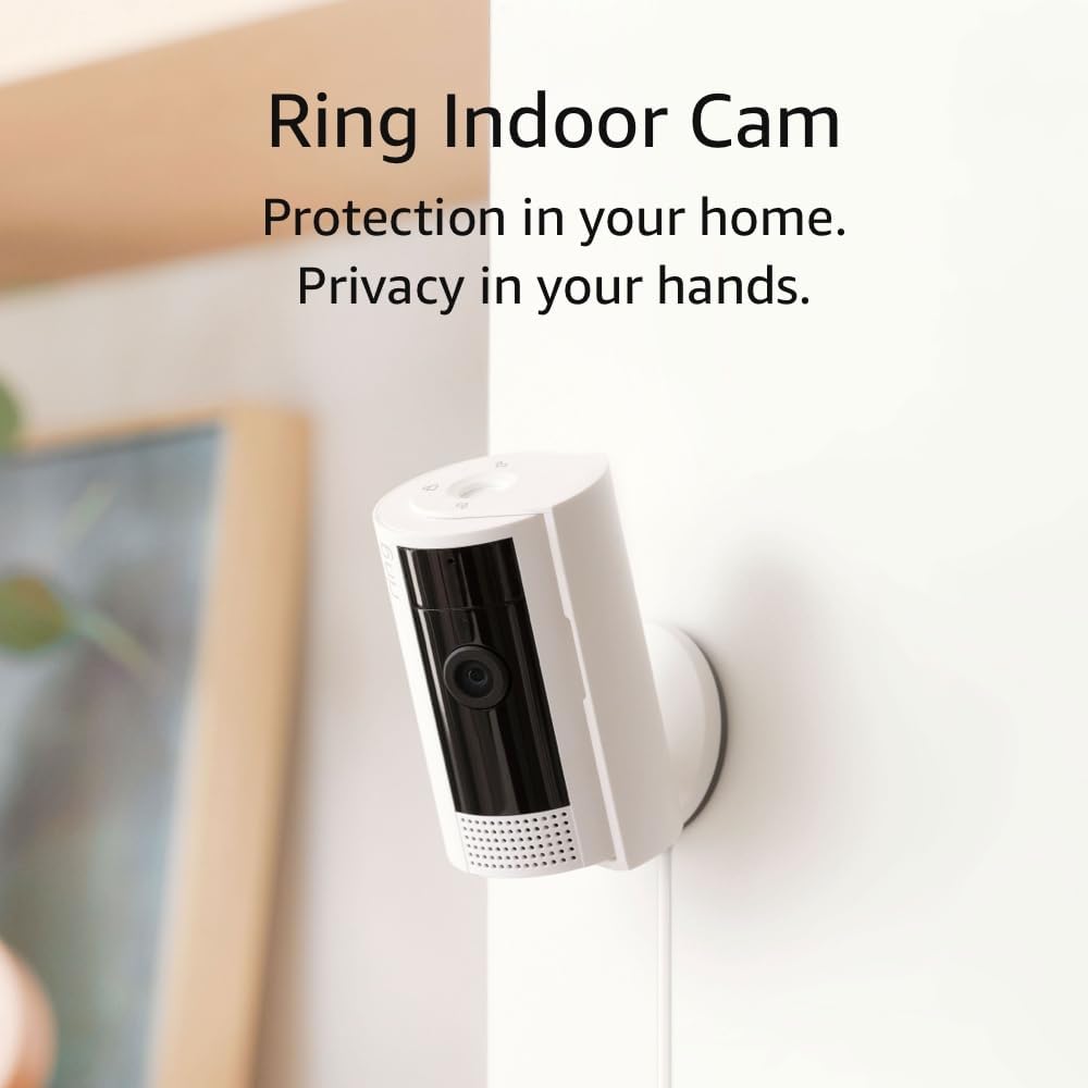 Ring Indoor Cam (newest model) | Check in on your home or business day and night in 1080p HD video & Color Night Vision | White