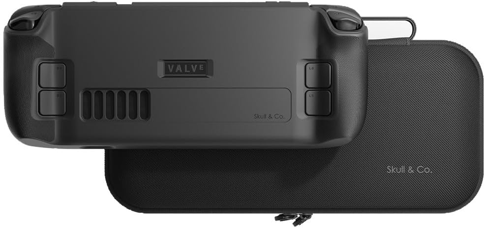 Skull & Co. GripCase SD Bundle for Steam Deck/OLED: A Soft Protective Case with Textured Grips Full Protection and Stand, Shock-Absorption Non-Slip and Anti-Scratch Cover Design (with Carrying Case)