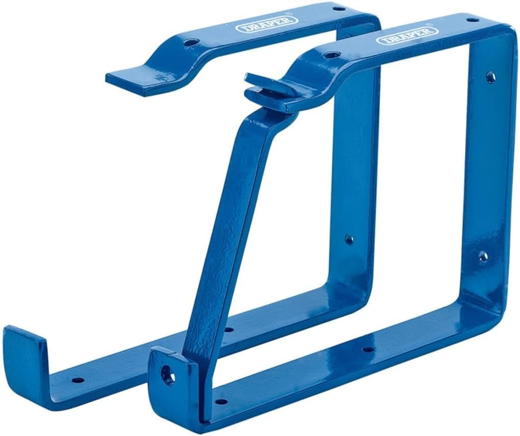 Draper Heavy Duty Ladder Hooks | 25cm Wall Mount Storage Brackets | Securing Lock Garage Organiser | 24808