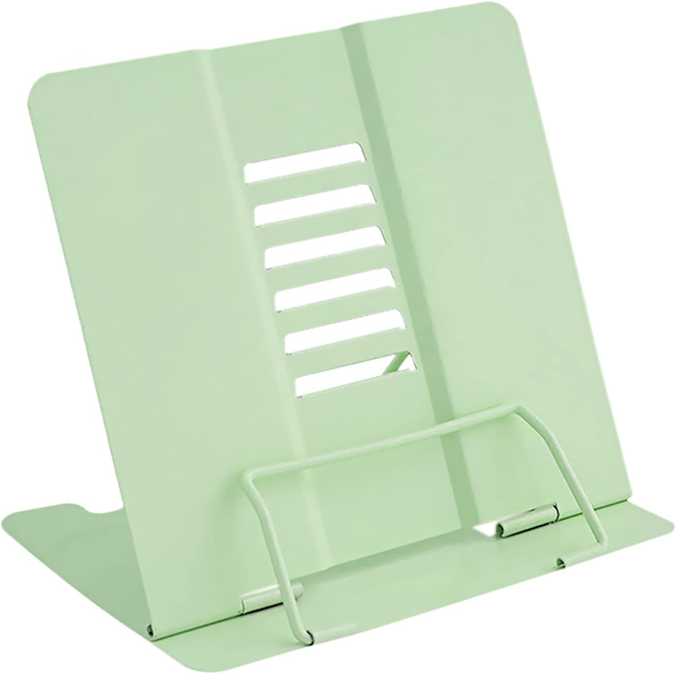 Geoyien Book Stand, Book Holder for Reading in Bed, Multifunctional Metal Reading Rack, Adjustable Angle, Correct Sitting Posture, Reduce Fatigue, for Office School Library Home (Green)
