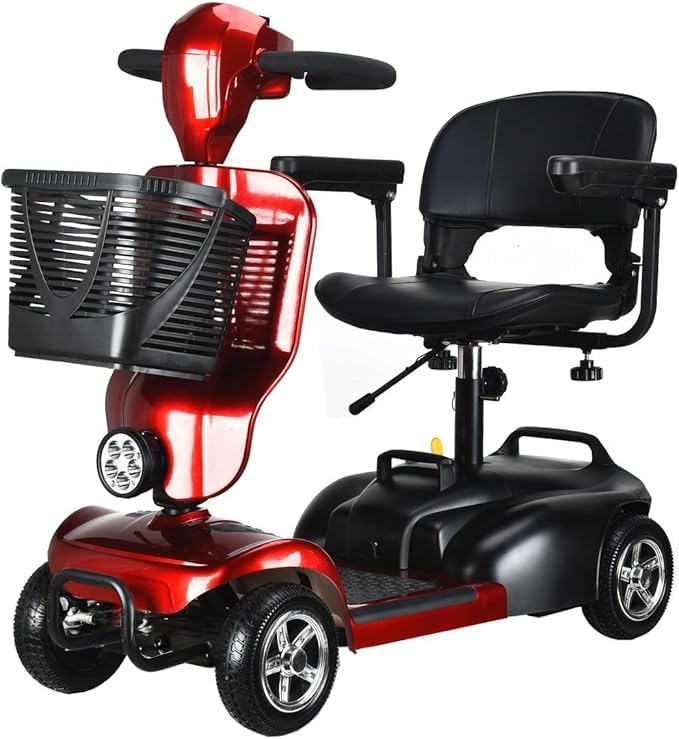 iCAN X-02 2025 Model Portable Mobility Scooter, 120 Kg Capacity, 12.5 Mile Long Range, Removable Battery, UK Regulated, LED Headlight, Removable Basket, CupHolder, Light Weight, Front Fairing