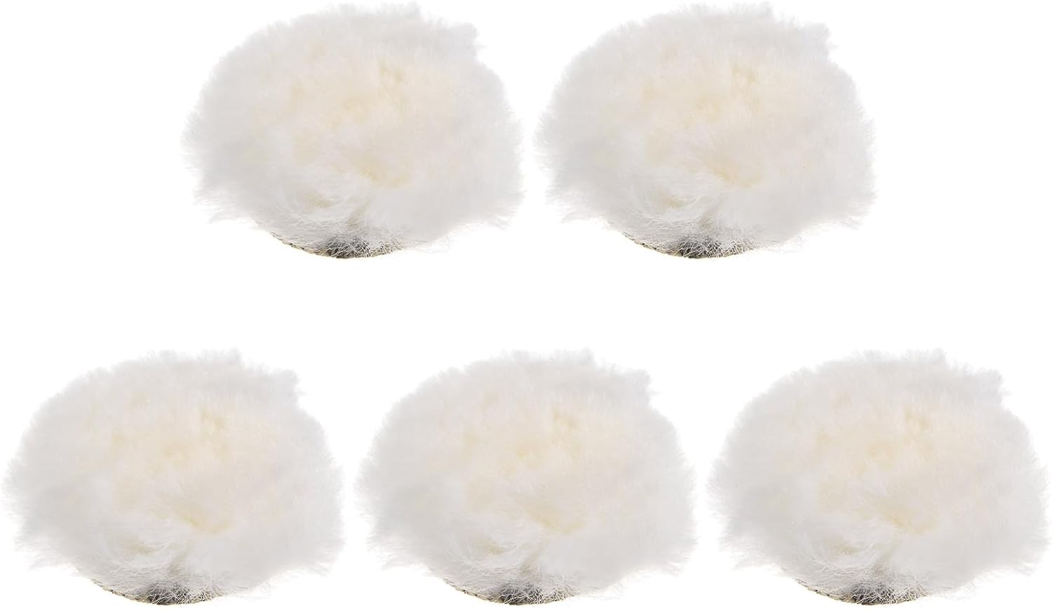 HARFINGTON 5pcs Wool Buffing Pads, 2 inch Wool Polishing Pad Soft Buffing Pads Polishing Wheel with Hook and Loop Polishing, Buffing and Cutting for Car, Furniture
