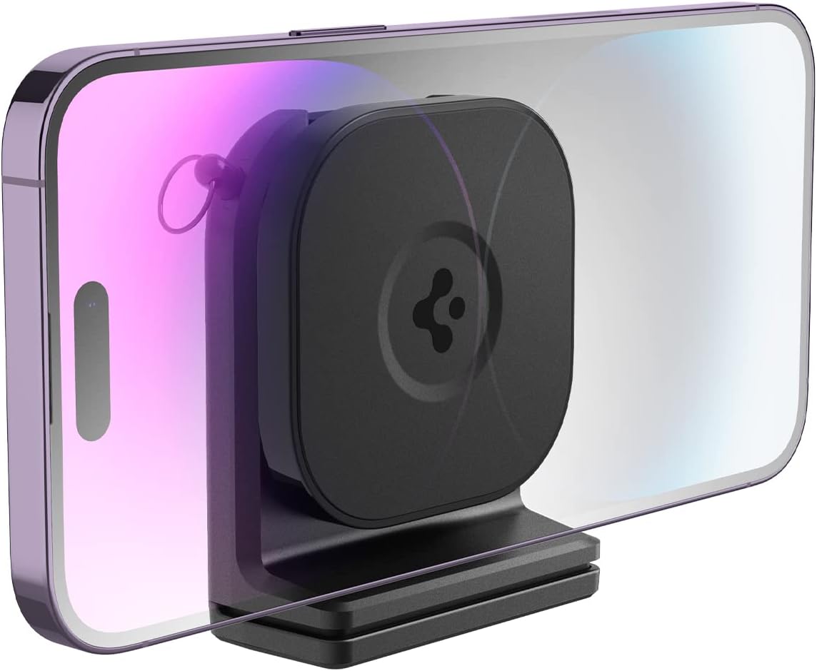 Spigen OneTap MagFit Away Travel Essentials and Inflight MagSafe Airplane Phone Mount Compatible with iPhone 16 Pro Max, 16 Pro, 16 Plus, 16, 15, 14, 13, and 12 Series