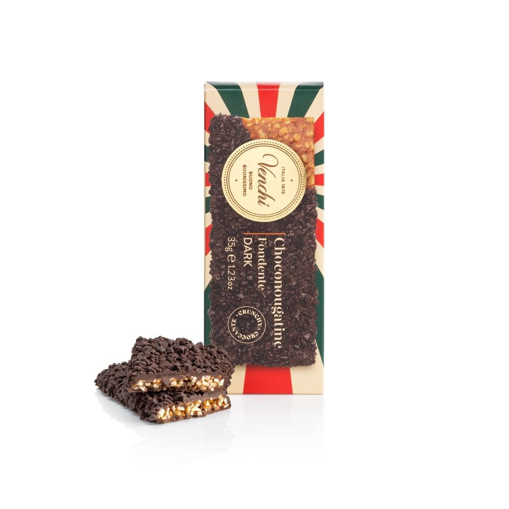 Venchi - ChocoNougatine Snack - Dark Chocolate - Caramelised PGI Piedmont Hazelnuts, 1.23 oz - Snack Idea - Gluten Free - Vegan