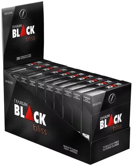 Djarum Original Black Bliss Clove Filtered Cigarettes - 10 Boxes of 20 = 200 total - incl. Frugal Smoker Sticker