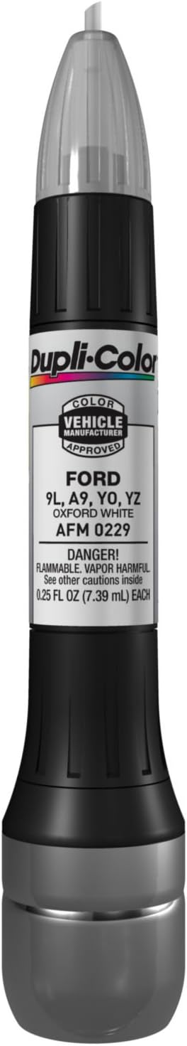 Dupli-Color AFM0229 Oxford White Ford Exact-Match Scratch Fix All-in-1 Touch-Up Paint - 0.5 oz (0.25 oz. Paint Color and 0.25 oz. of Clear)