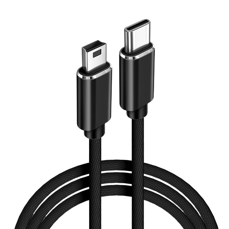 CBUS 3m USB C to Mini USB Cable, Mini USB to USB C Cable for Camera, GPS, Dash Cam, Game Controller (Black)