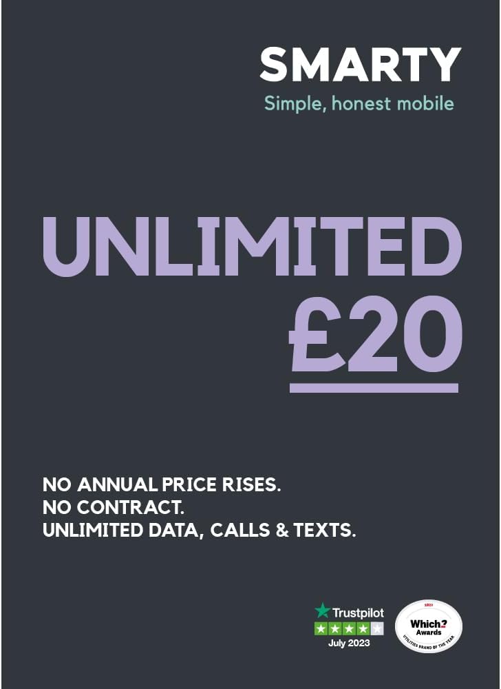 SMARTY Unlimited SIM Only 1-month flexible plan