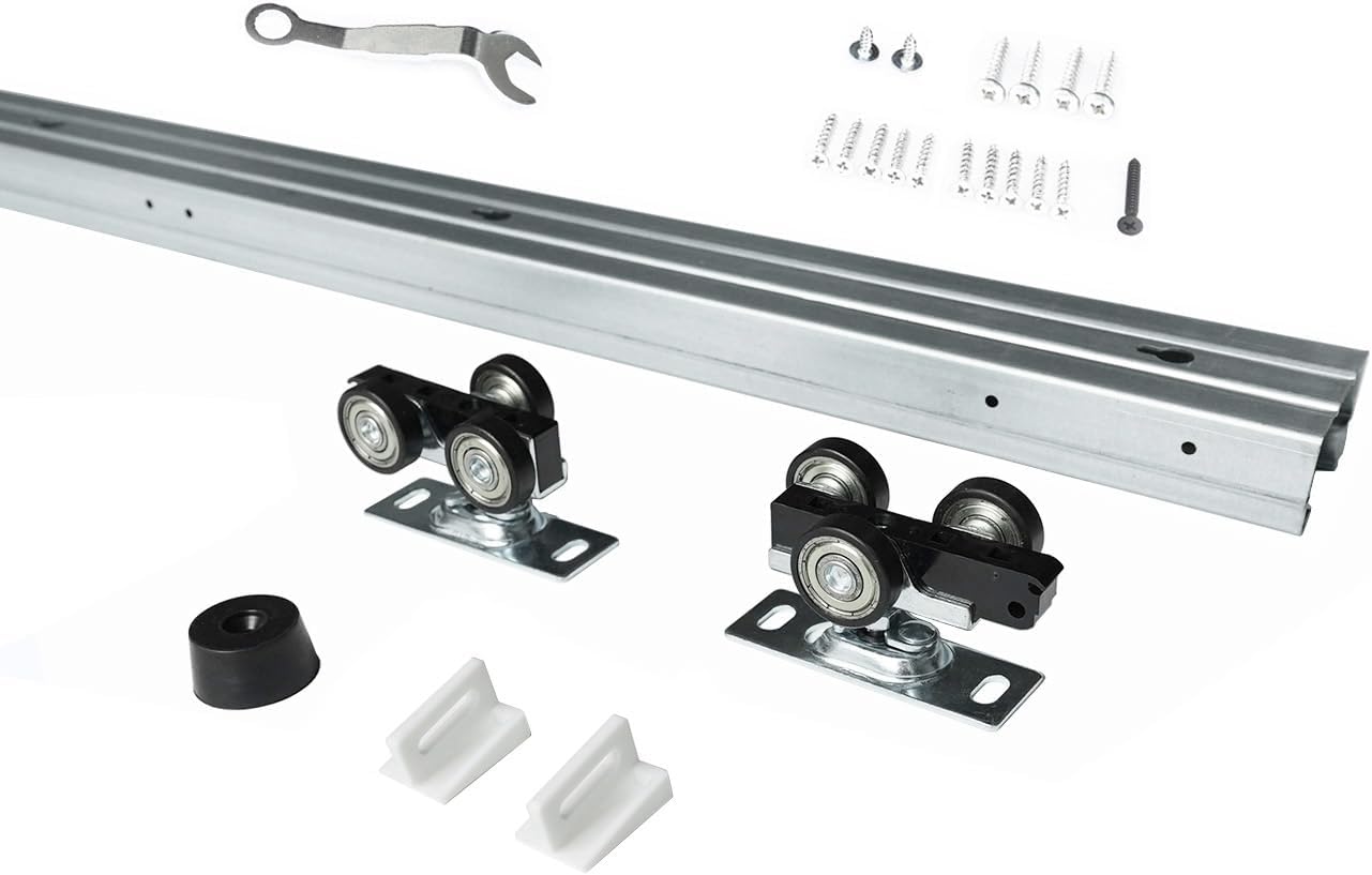 DIYHD 92" Pocket Door Sliding Track Kit,Fit MAX Door Width 48"