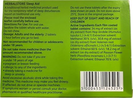 HerbalStore Sleep Aid – Traditional Herbal Medicinal Product (48 Tablets) – THR 20894/00073-Pack of 3