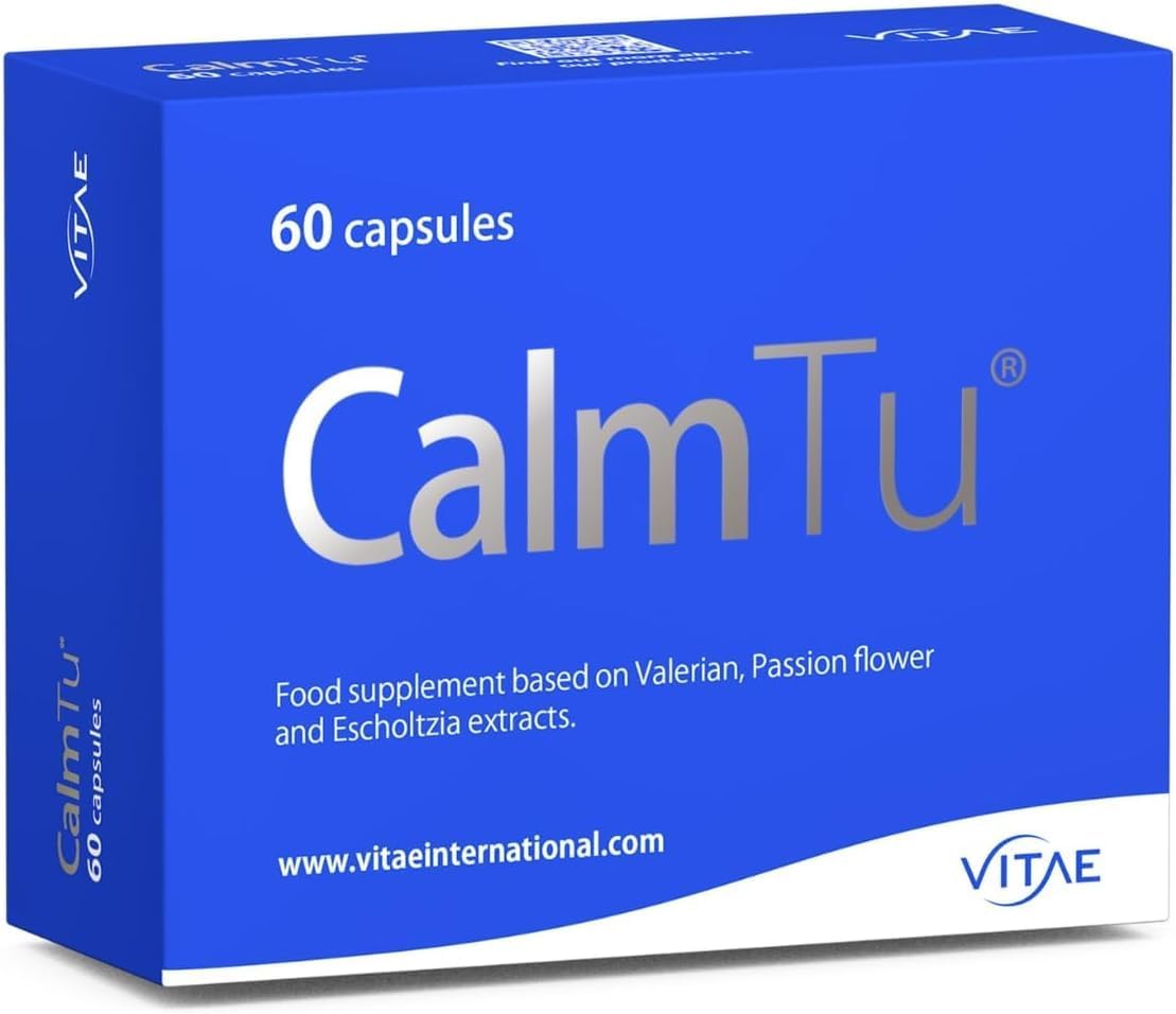 Vitae CalmTu 60 capsules | Valerian, Passionflower and California Poppy | Stress and Anxiety Management | Tranquilizing effect | No side effects | Natural Ingredients