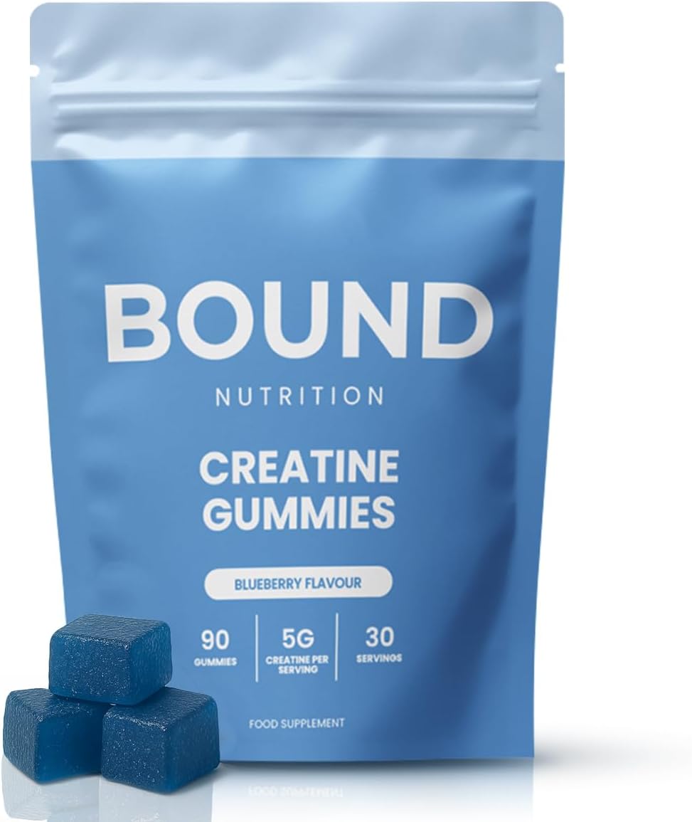 Creatine Gummies 5000mg - 90 Gummies, Pre Workout Muscle Recovery Supplement for Women & Men, Creatine Monohydrate, B12 & L-Taurine - Vegan, 1 Month Supply (Blueberry)