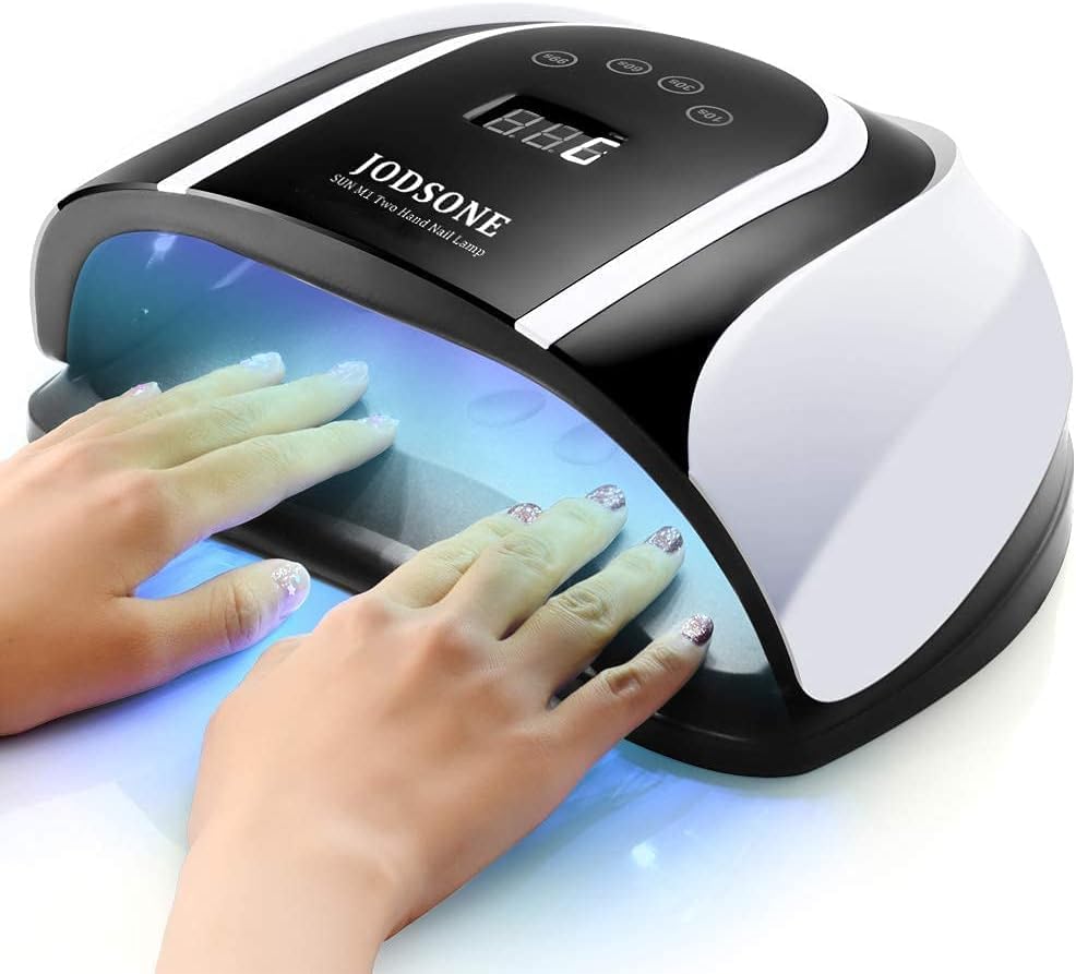 JODSONE 120W UV LED Nail Lamp for Two Hand, Led Nail Light for Gel Nails with 54 Pcs Light Bead, Gel Nail Lamp Quick Curing Nail Gel Polish, Nail Dryer Suitable Salon and Home Use,Black