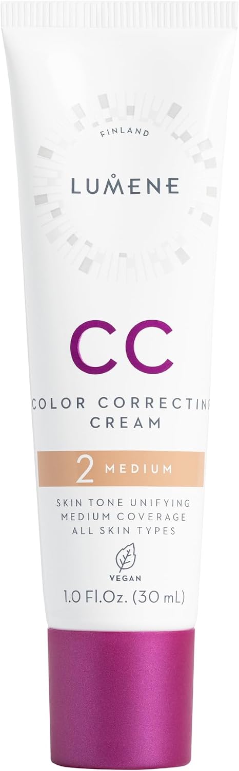 LUMENE CC Cream Color Correcting Cream Foundation | SPF 20 | Medium Coverage | Lightweight and Antioxidant-Rich | Hydrates While Reducing Redness | All Skin Types | Vegan |30 ml | Medium