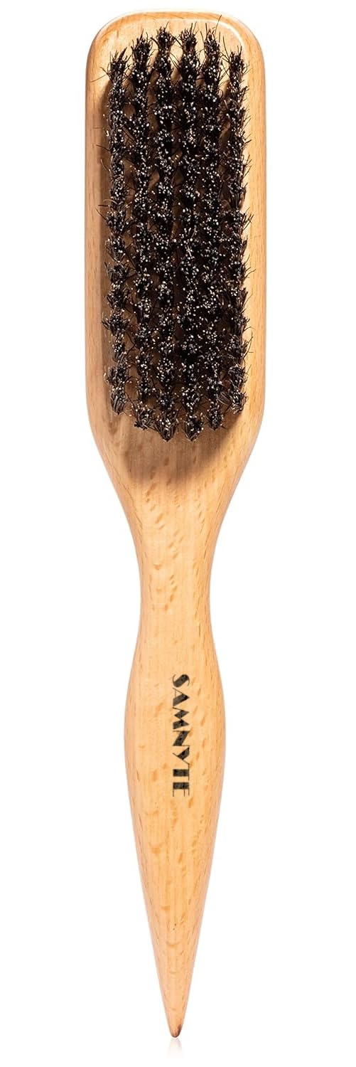 Slick Back Hair Brush - Boar Bristle Hair Brush for Women & Men Thin to Medium Hair Styling- Smoothing Flyaways, Baby Hair and Sleeks Ponytails/Buns