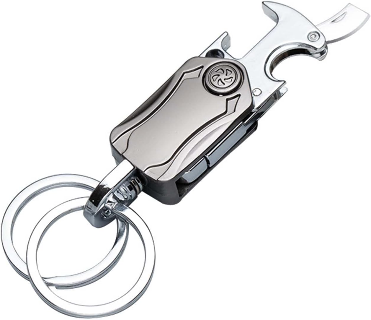 LANTING Keyring,Keyring Keychain,Bottle opener keyring,Fingertip Gyro, Mobile phone holder,Secure Key Attachment to Bag, Purse & Belt - Easy Access to Keys.(1 Pack, Black)
