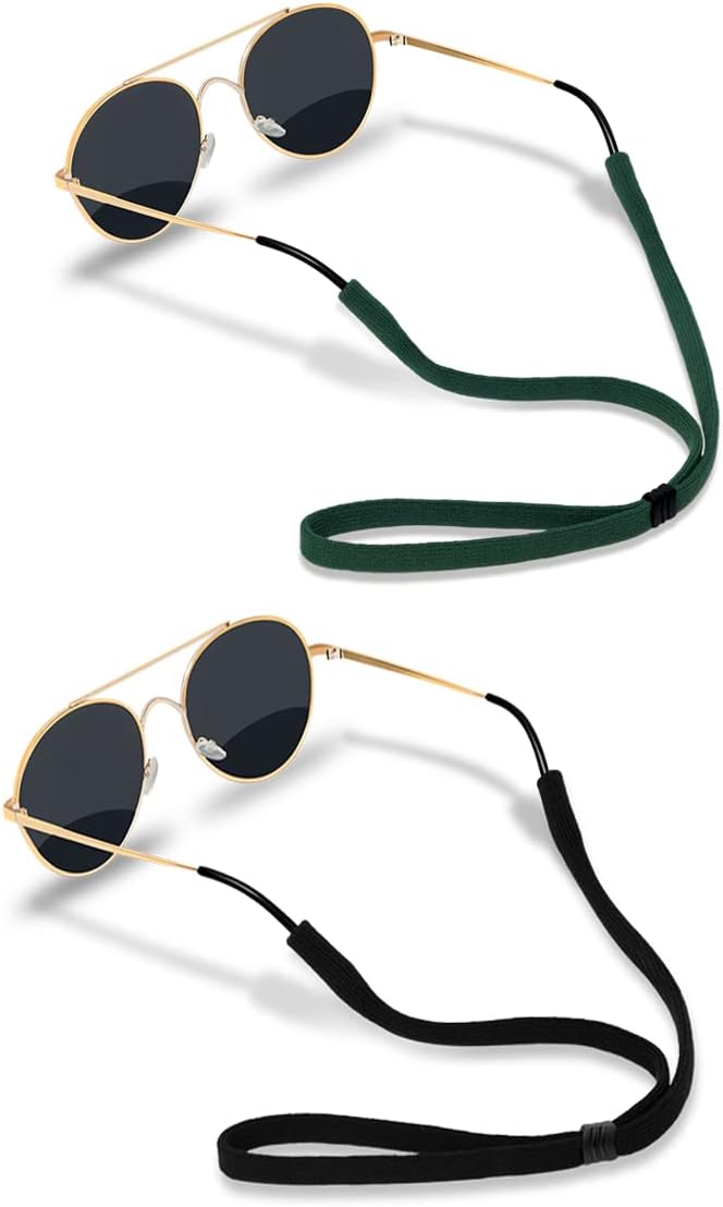 Glasses Strap (2 PCS) Sports Eyeglass Strap Adjustable Sunglasses Retainer for Men Women