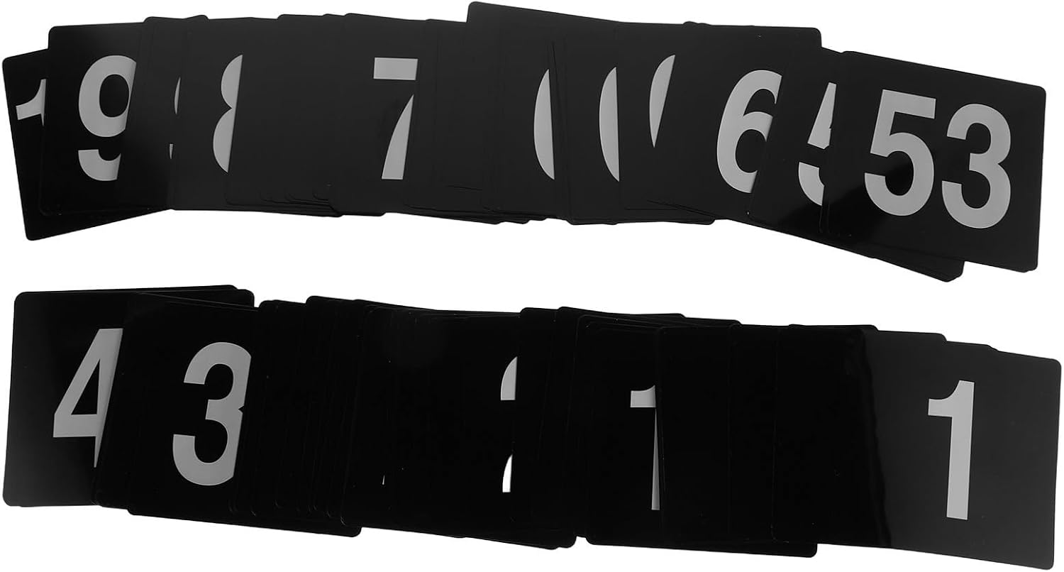 100 Pcs Black Pvc Cafe Table Number Cards 1-100 with Elegant Design and Versatile Placement Options for Restaurants and Hotel Tabletop Use