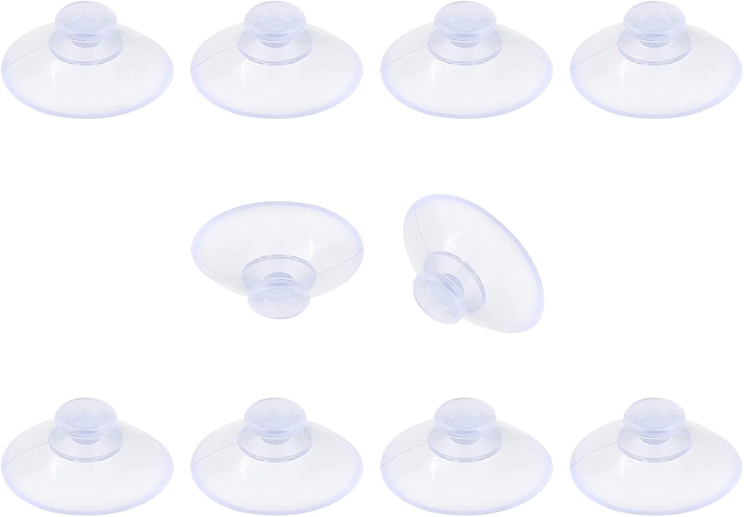 10 Pack 20mm Clear PVC Suction Cups for Glass Table Furniture | Thick PVC Material, Strong Adhesion On Smooth Surfaces, Transparent Blends Seamlessly, Reusable Temperature-Resistant