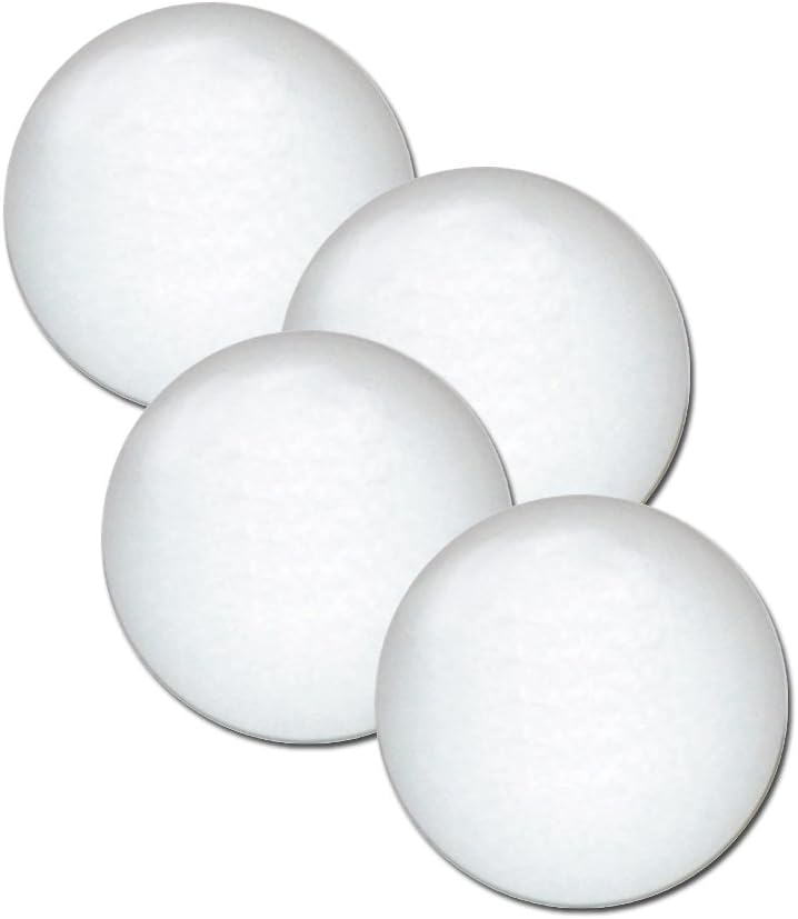 Fat Cat Foosball/Soccer Game Table Soccer Balls: 36 mm Regulation Size Foosballs, Solid White, 4 Pack