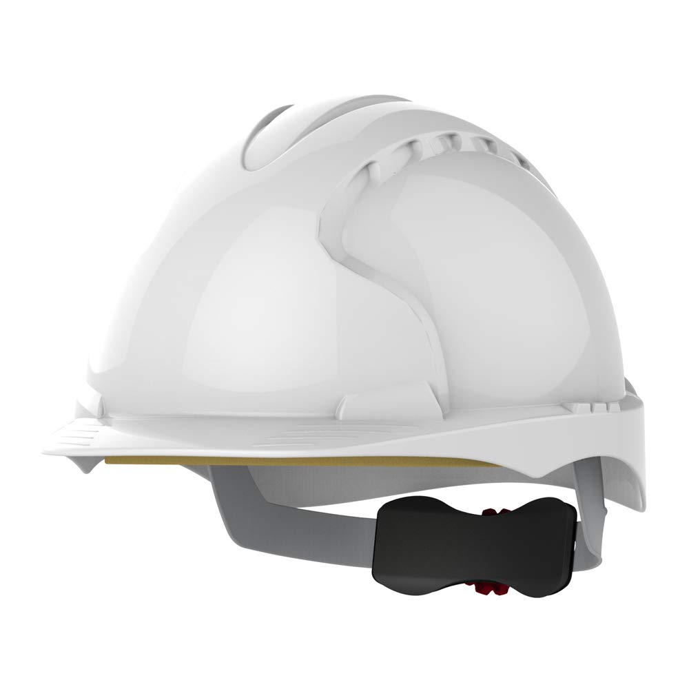 JSP EVO3 Comfort Safety Helmet HardHat Wheel Ratchet Non-Vent White UK made