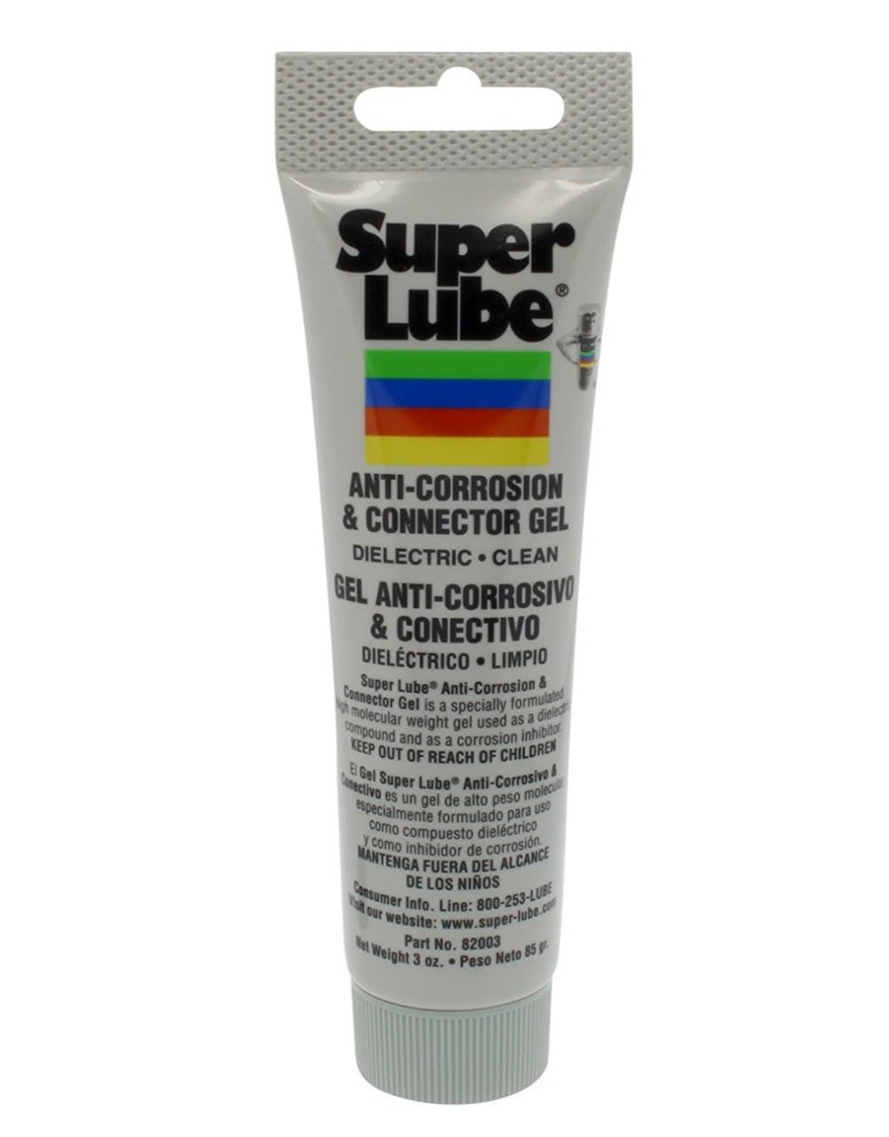 Super Lube Anti-Corrosion & Connector Gel - High Molecular & Synthetic - Corrosion & Moisture Resistant - Dielectric Compound for Electrical Components - Translucent Amber - Tube - 3 oz (82003)