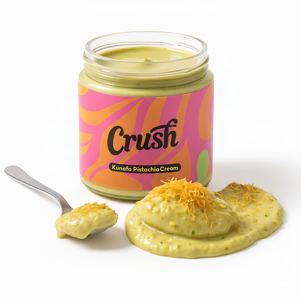 Crush Pistachio Kunafa Cream Spread – Authentic Dubai Chocolate Filling – Viral Dessert Ingredient Pure Pistachio Paste & Toasted Kataifi – 200g Jar