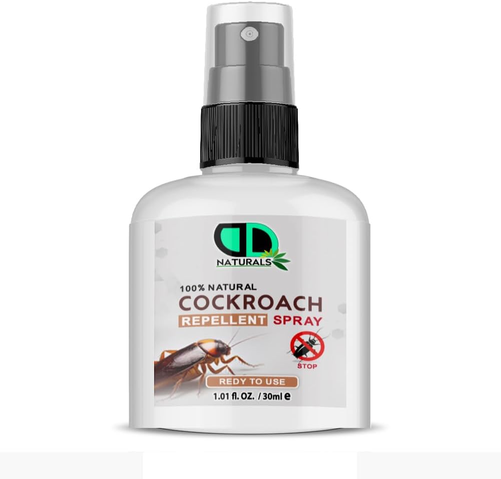 100% Natural Cockroach Repellent Spray -Non-Toxic Formula for Home & Kitchen Use, Prevents Infestation, Target Other Pests, Reduce Disease Spread (30ml Spray)