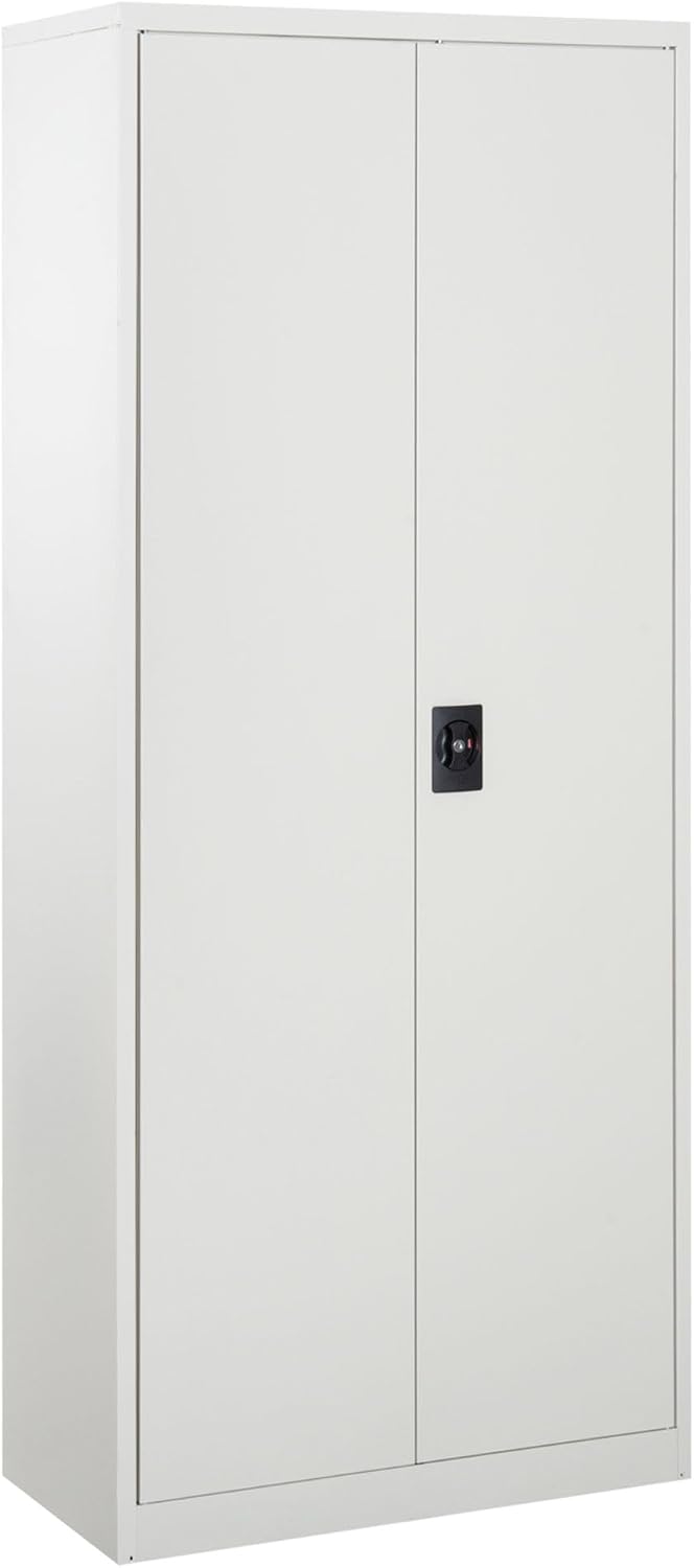 Vinsetto Cool Rolled Steel Tall Office Lockable Filing Cabinet Free Standing 2 Doors 4 Internal Adjustable Shelves Bookcase Cabinet Storage Large Space Unit 80 L x 40 W x 175 cm