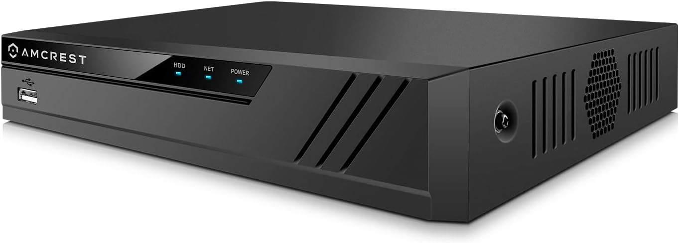 Amcrest 4K 16CH 8 Port PoE NVR (1080p/3MP/4MP/5MP/8MP) Network Video Recorder, 16CH (8-Port PoE) NVR - Supports up to 16 x 8-Megapixel IP Cameras, Supports up to 10TB Hard Drive NV4116E-A2