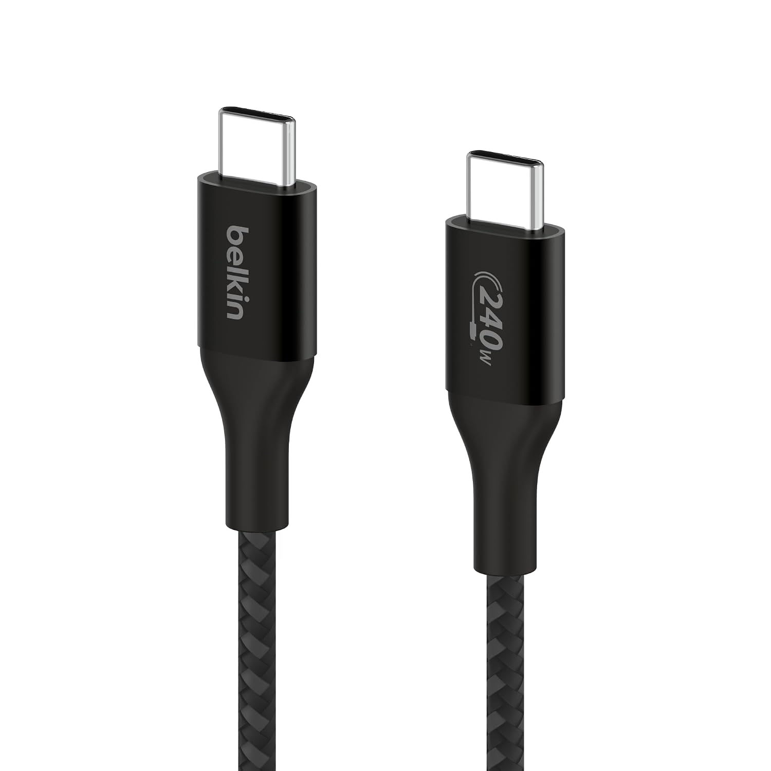 Belkin USB C to USB C 240W Braided Cable 6.6ft Fast iPhone Charger Cord