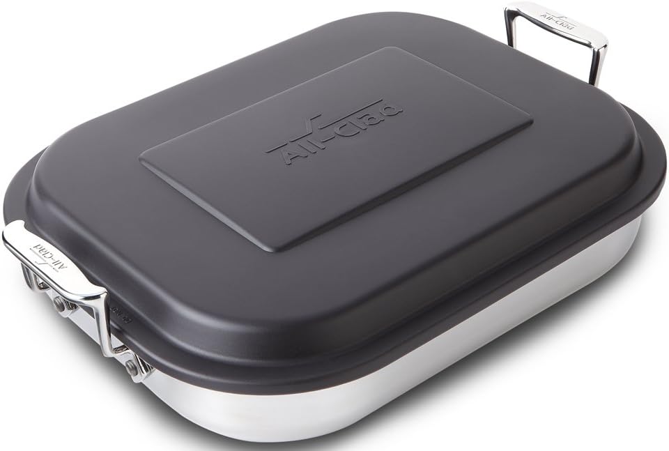 All-Clad Specialty Stainless Steel Lasagna Pan 12x15x2.75 Inch Induction Oven Broiler Safe 600F Frozen Lasagna, Pots and Pans, Cookware Silver