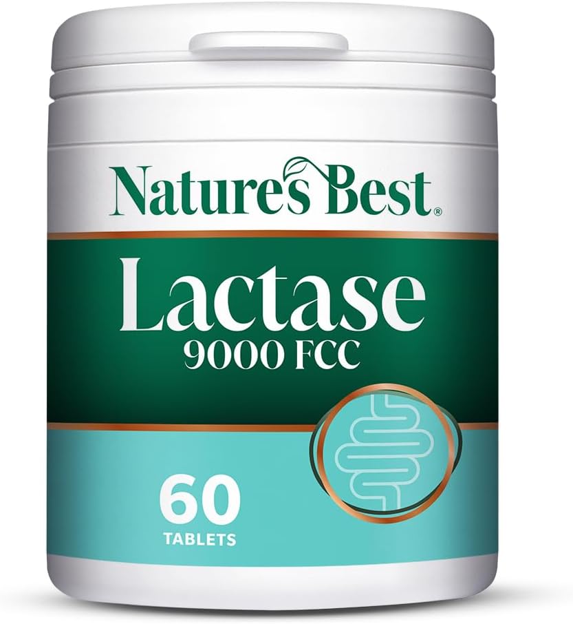 Nature's Best Super Strength Lactase Tablets 9000 FCC, 60 Tablets