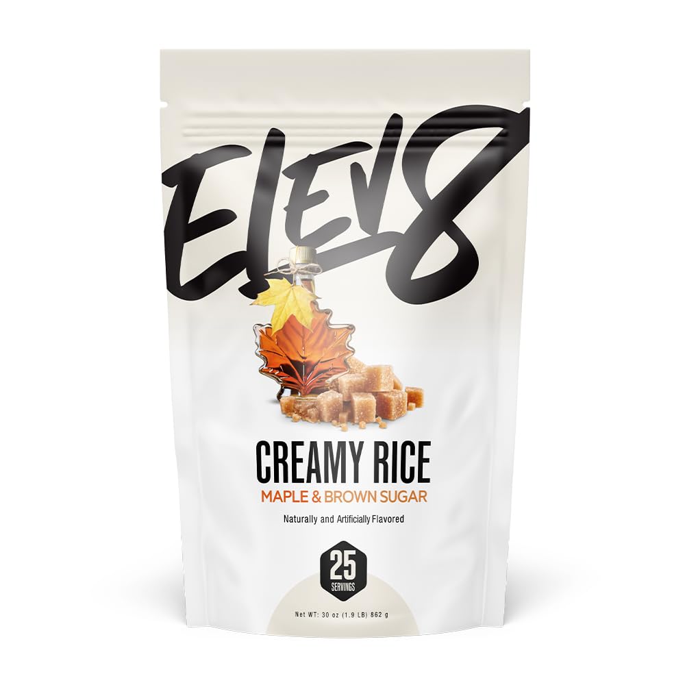 Elev8 Creamy Rice – Maple & Brown Sugar Flavor – Cream of Rice Hot Cereal – 25 Servings – Sugar-Free, Gluten-Free – Easy-to-Digest Carbs for Pre & Post Workout Nutrition – Just Add Water