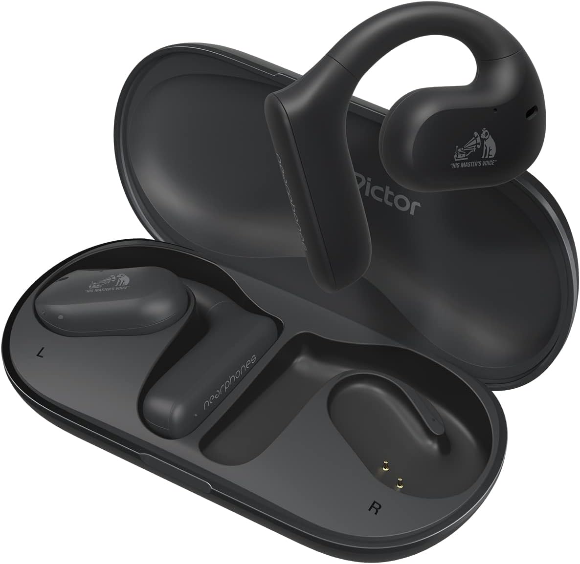 JVC HA-NP35T-B Wireless Open Ear Headphones, Nearphones, True Wireless Earbuds, Water Protection (IPX4), Microphone Muting Function, 17 Hours Playback, Bluetooth 5.1 (Black)