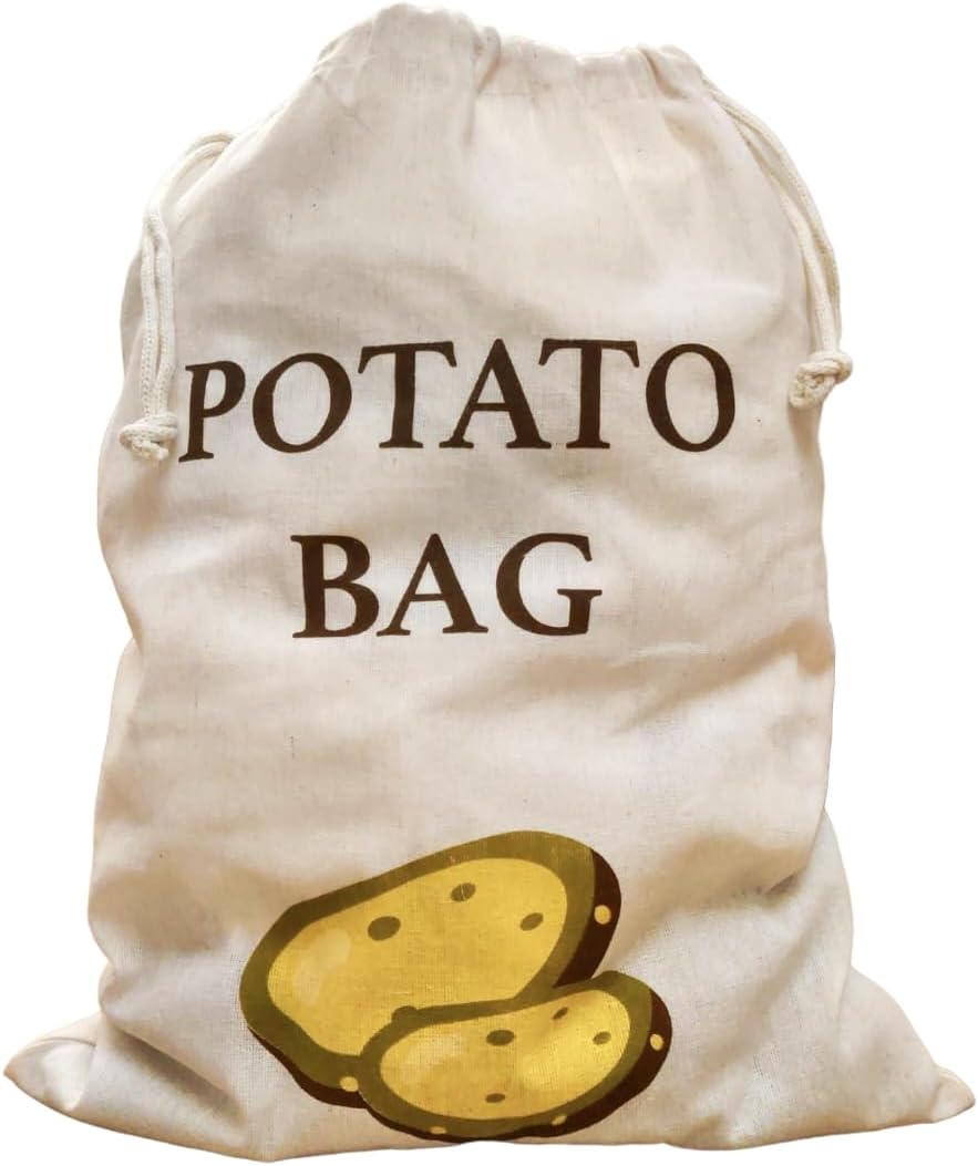30x40CM Cotton Potato Bag for Storing, Potato Sack for storage, Potato Storage Bag, Sack of Potatoes (1)