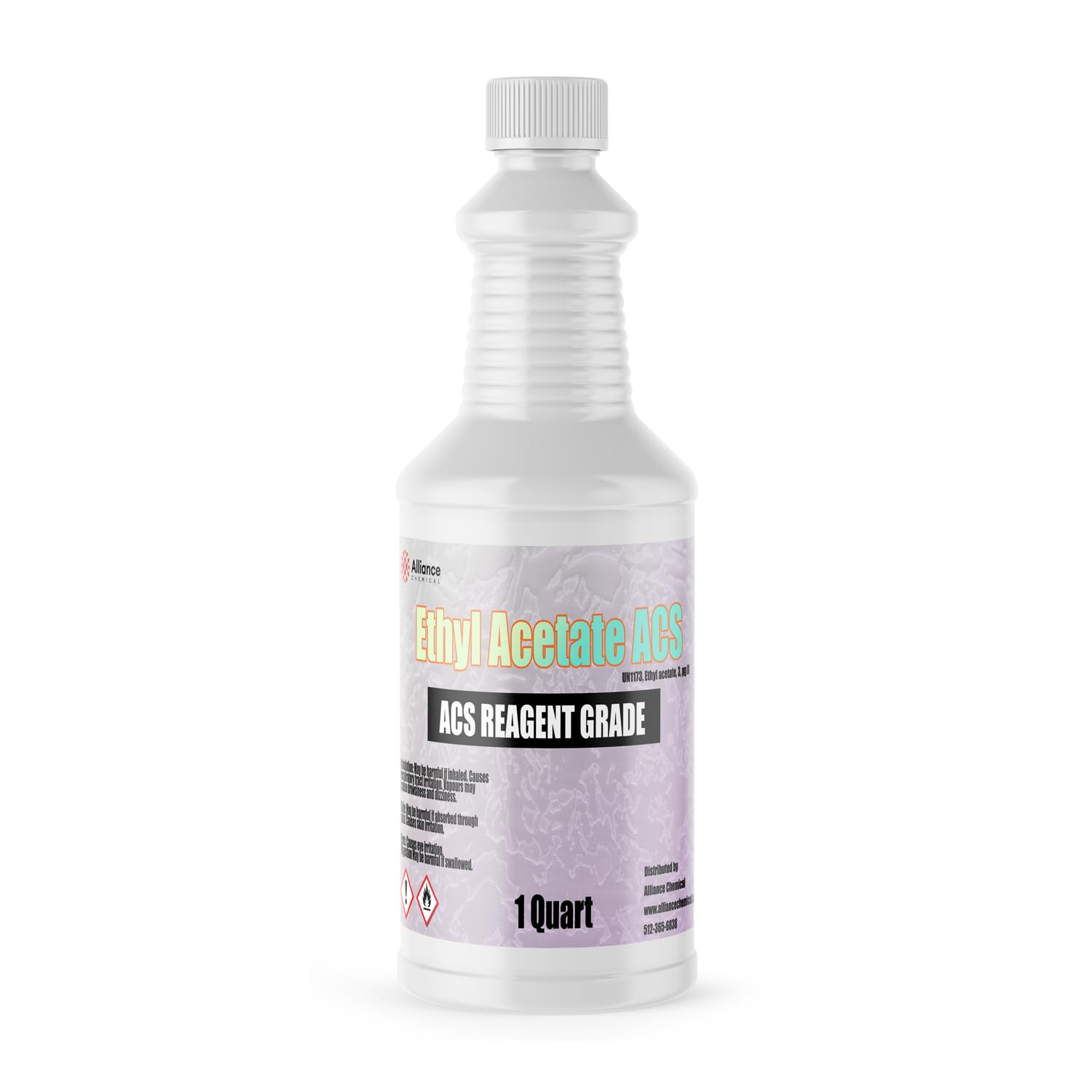 Ethyl Acetate ACS Grade - High Purity Solvent for Professional Laboratory and Analytical Use - 1 Quart Bottle