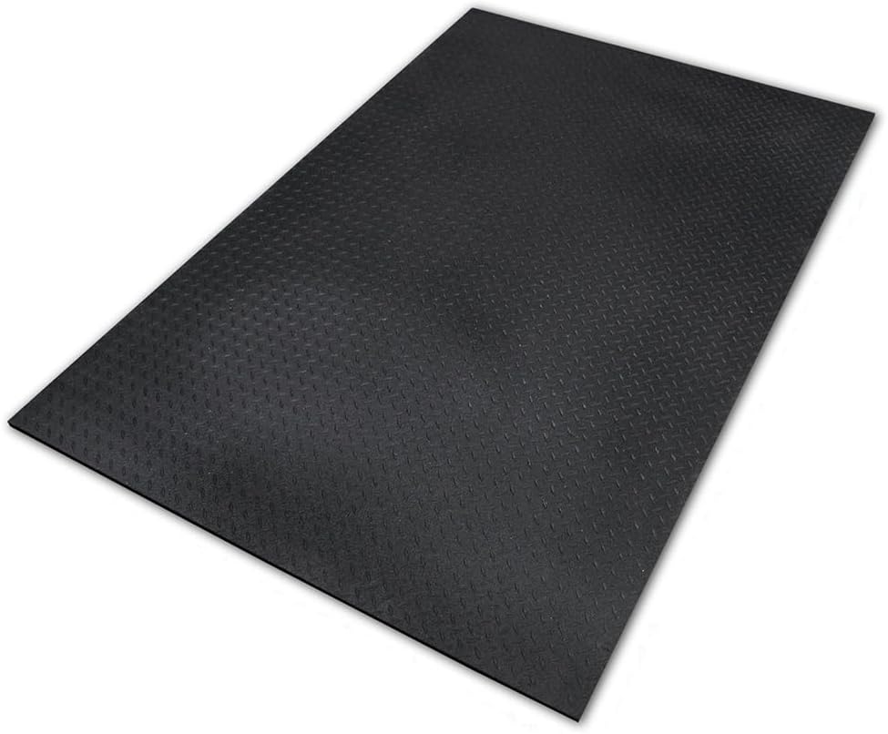 Body-Solid Heavy Duty Rubber Floor Mat (RF546) for Use on Carpet, Hardwood Floors, Concrete & More, Perfect for Treadmills, Bikes, Yoga & Other Home Gym Exercise Equipments, 4' X 6', 1/2" Thick