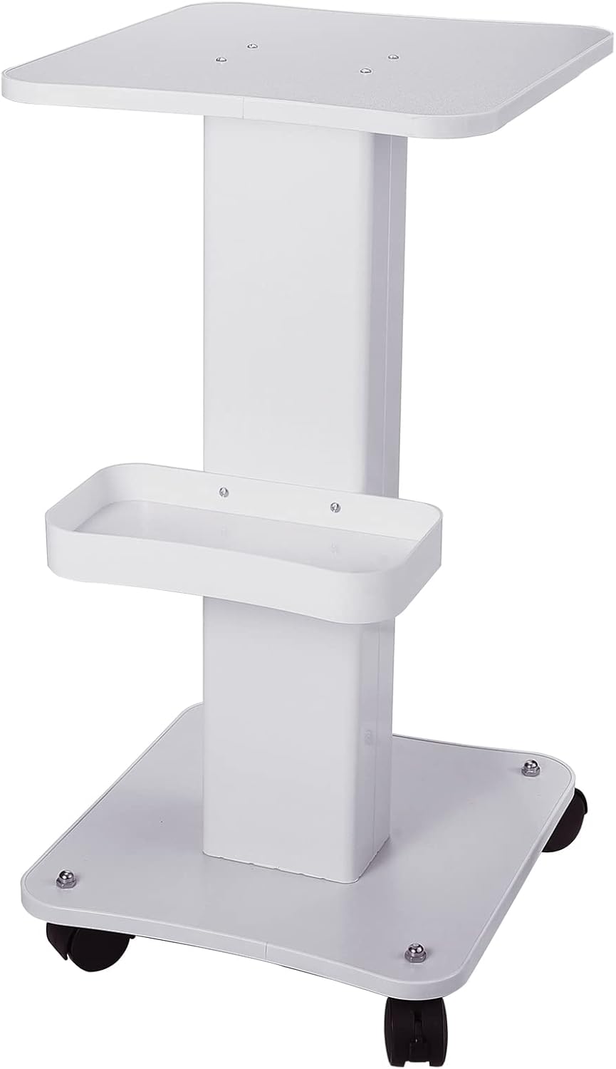 Esthetician Trolley Cart with Wheels, Aluminum Salon Spa Beauty Machine Trolley Stand, Load 135Lbs, 3 Tier Beautician Rolling Cart Esthetician Machine Mobile Handcart for Beauty Instrument Storage