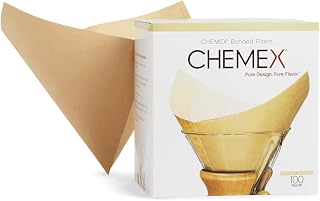 Chemex Natural Coffee Filters, Square, 100ct - Exclusive Packaging
