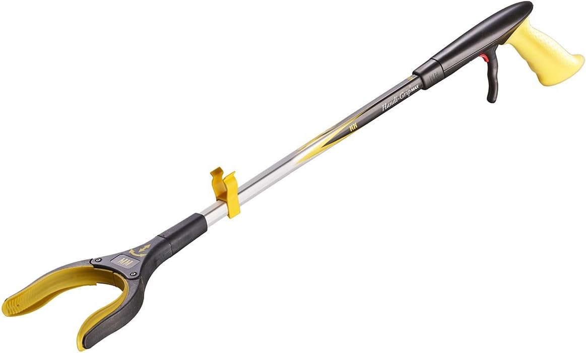 Helping Hand Company Handi Grip MAX Reacher Grabber with 90 Degree Rotating Head and Locking Trigger 32 inch / 82cm. Long Handled Grabbing Aid Stick for Elderly, Disabled, Pregnant or Limited Movement