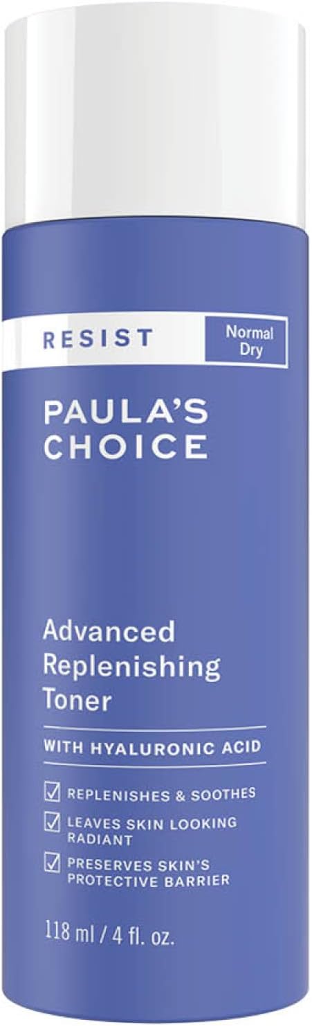 Paula’s Choice Resist Anti Aging Replenishing Face Toner - Improves Uneven Skin Tone & Wrinkles - Hydrating & Soothing - with Hyaluronic Acid - Normal to Dry Skin - 118 ml