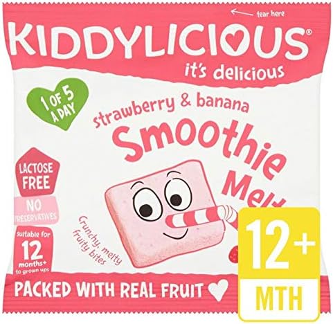 Kiddylicious Strawberry & Banana Smoothie Melts (6g) - Pack of 6