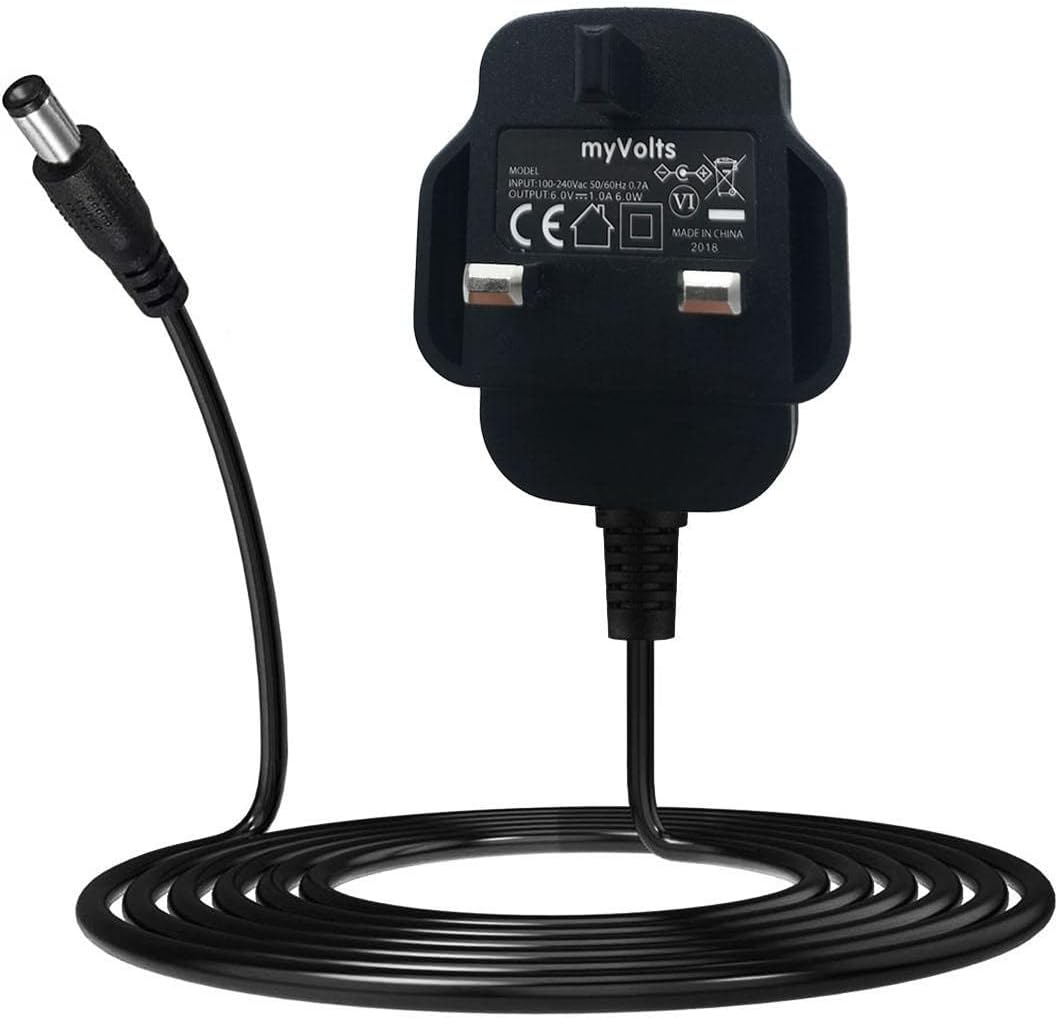 myVolts 6V power supply adaptor compatible with Hairmax Advanced 7 Laser comb - UK plug