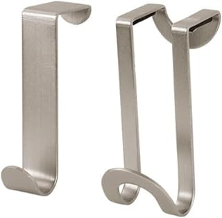 Spectrum Diversified Over the Cabinet Door Hook, 2 Count (Pack of 1), Brushed Nickel
