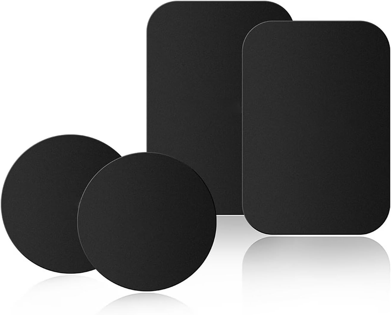 Pau1Hami1ton Adhesive Thin Metal Plates(Compatible with Magnetic Mounts),4 Piece Metal Plates for Phone Case for Car.(2 Rectangle and 2 Round) S-07N