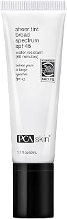 PCA SKIN Sheer Tint Broad Spectrum SPF 45 - Universally-Tinted Water-Resistant Hydrating Sunscreen for Use Alone or Under Foundation & Makeup (1.7 fl oz)